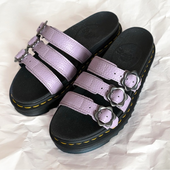 Blaire Flower Buckle Slide Sandals - Picture 2 of 7